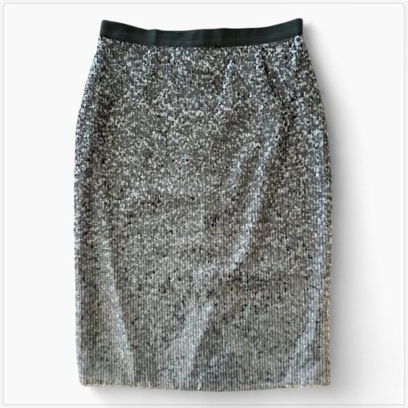 Pure Collection Gray Ombre Sequin Fitted Pencil Skirt Evening Party Holiday 4 - Picture 1 of 3